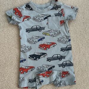 Tea Collection Blue Car Print Kids One Piece